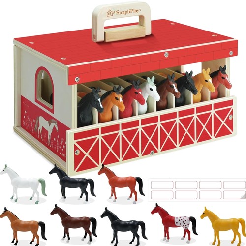 Holzpferdestall spielset - holzpferdestall,