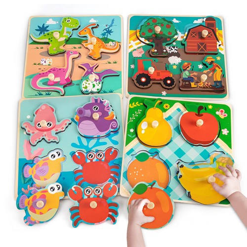 Holz steckpuzzle kinder 4er - holz,